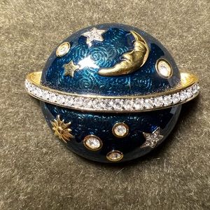 SWAROVSKI SIGNED ENAMEL CELESTIAL BROOCH